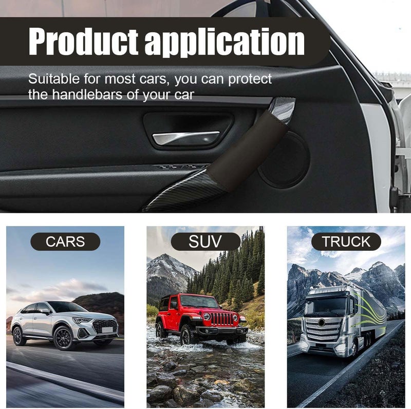 LHDOS 2PCS Car Grab Handle Cover, Anti-Scratch Auto Inner Front Rear Door Pull Handle Cover, PU Leather Door Grip Gloves Protector Auto Interior Decoration Accessories for Car, Truck, SUV (Coffee) - Image 5
